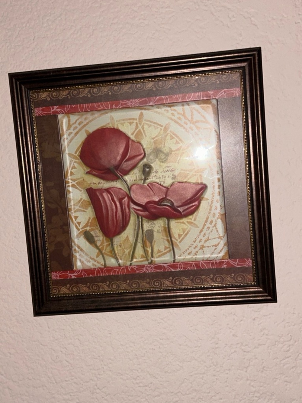 Red Poppy Wall Art Framed Home Decor